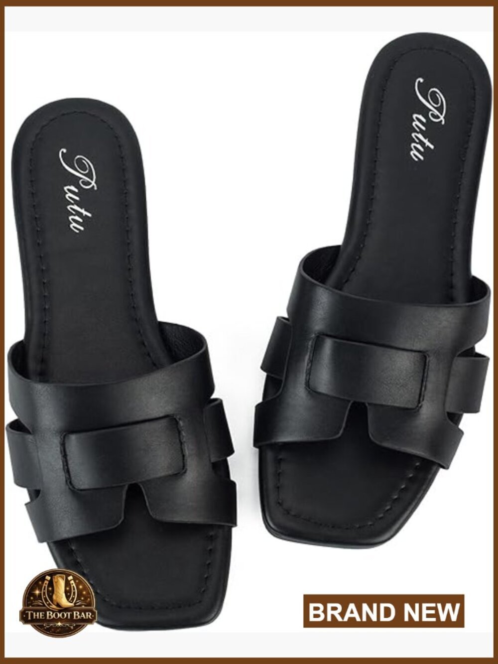 Strappy Flat Sandals Square Open Toe Summer Slide Womens